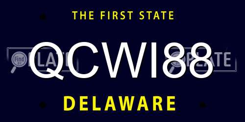 QCWI88 Delaware License Plate