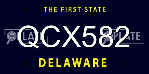 QCX582 Delaware License Plate