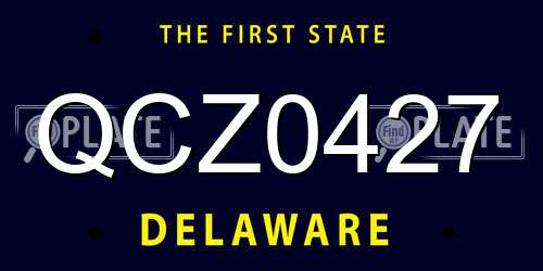QCZ0427 Delaware License Plate