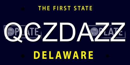 QCZDAZZ Delaware License Plate