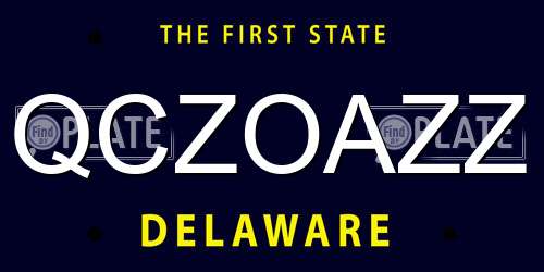 QCZOAZZ Delaware License Plate