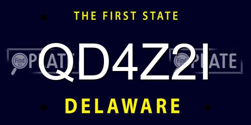 QD4Z2I Delaware License Plate