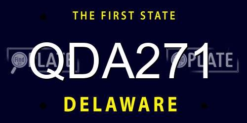 QDA271 Delaware License Plate
