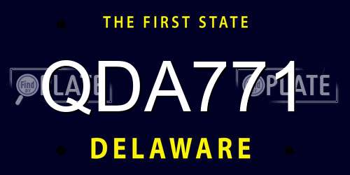 QDA771 Delaware License Plate