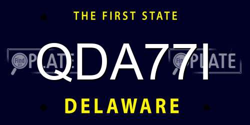 QDA77I Delaware License Plate