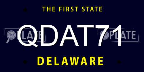 QDAT71 Delaware License Plate
