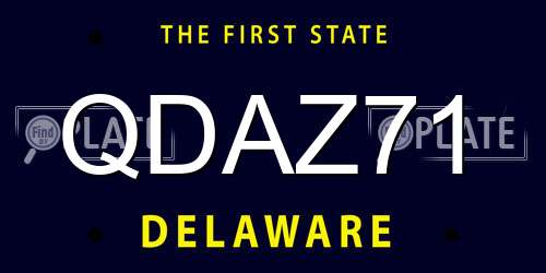 QDAZ71 Delaware License Plate