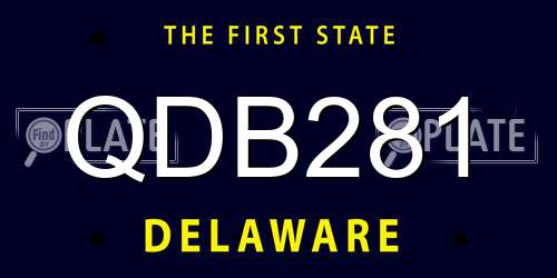 QDB281 Delaware License Plate