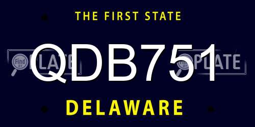 QDB751 Delaware License Plate