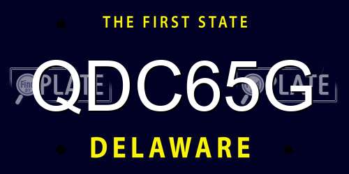QDC65G Delaware License Plate