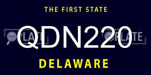 QDN220 Delaware License Plate
