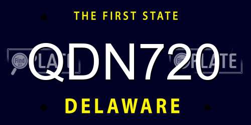QDN720 Delaware License Plate