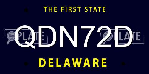 QDN72D Delaware License Plate