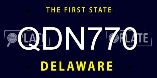 QDN770 Delaware License Plate