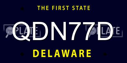 QDN77D Delaware License Plate