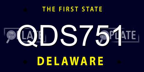 QDS751 Delaware License Plate