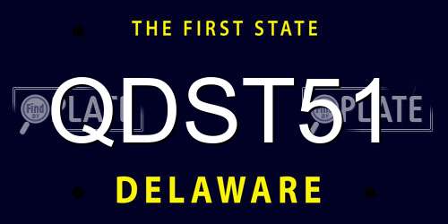 QDST51 Delaware License Plate