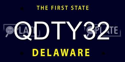 QDTY32 Delaware License Plate