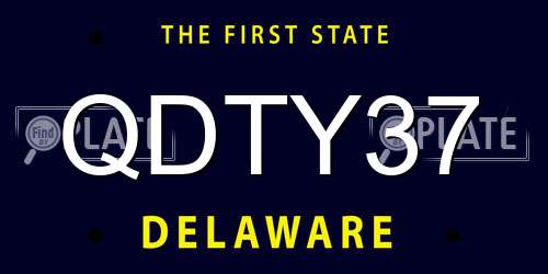 QDTY37 Delaware License Plate