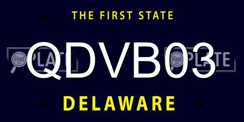 QDVB03 Delaware License Plate