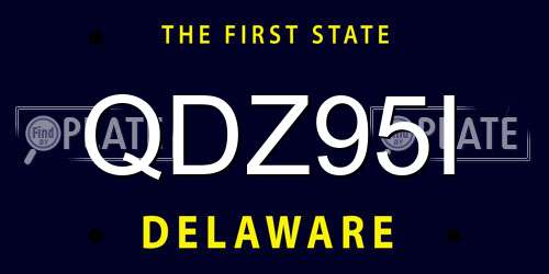 QDZ95I Delaware License Plate