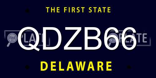 QDZB66 Delaware License Plate