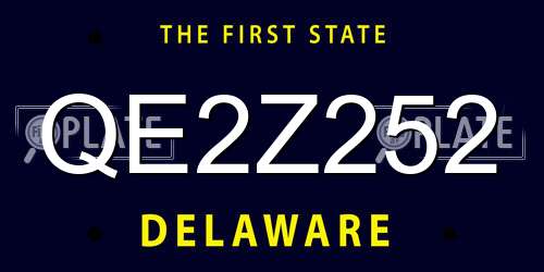 QE2Z252 Delaware License Plate