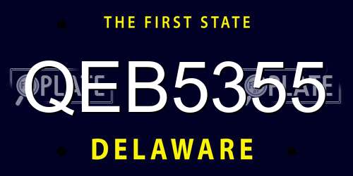 QEB5355 Delaware License Plate