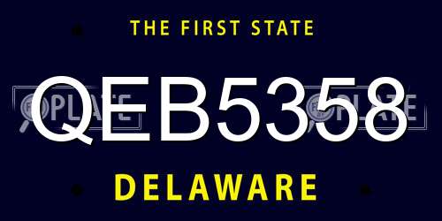 QEB5358 Delaware License Plate