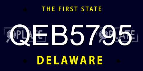 QEB5795 Delaware License Plate