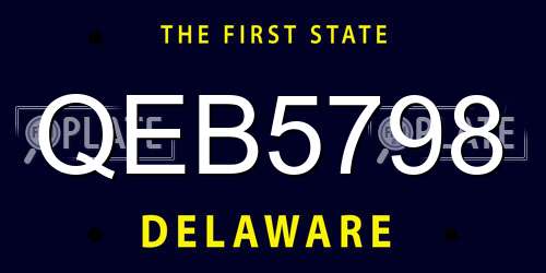 QEB5798 Delaware License Plate
