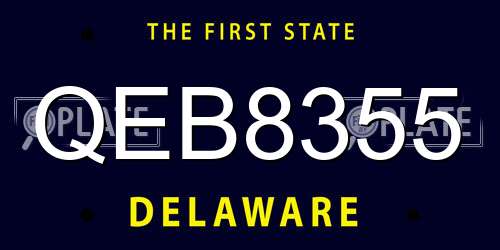 QEB8355 Delaware License Plate