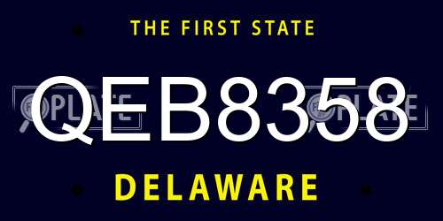 QEB8358 Delaware License Plate