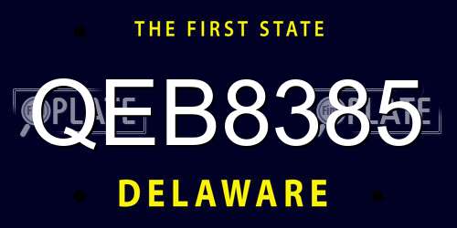 QEB8385 Delaware License Plate