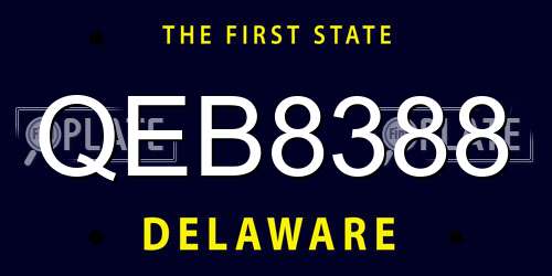 QEB8388 Delaware License Plate