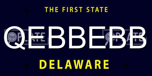 QEBBEBB Delaware License Plate
