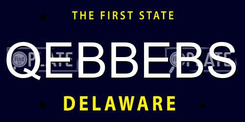 QEBBEBS Delaware License Plate