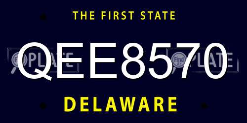 QEE8570 Delaware License Plate
