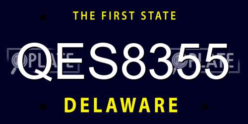 QES8355 Delaware License Plate