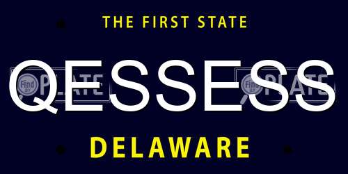 QESSESS Delaware License Plate