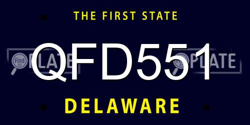QFD551 Delaware License Plate