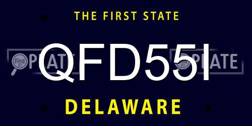 QFD55I Delaware License Plate