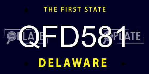 QFD581 Delaware License Plate