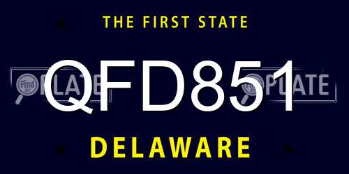 QFD851 Delaware License Plate