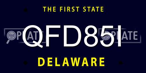 QFD85I Delaware License Plate