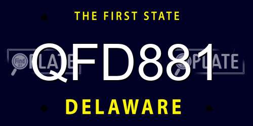 QFD881 Delaware License Plate