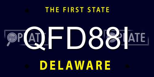 QFD88I Delaware License Plate