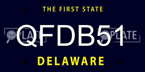 QFDB51 Delaware License Plate