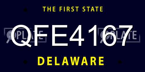 QFE4167 Delaware License Plate