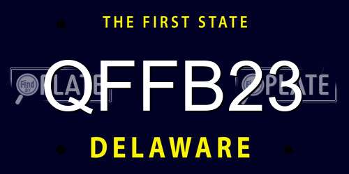 QFFB23 Delaware License Plate